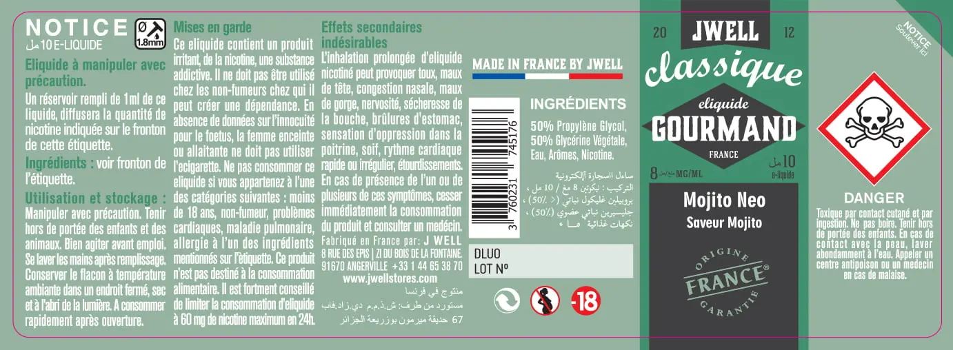 40X114 10ML MOJITO NEO 10ml ALGERIA-8mg