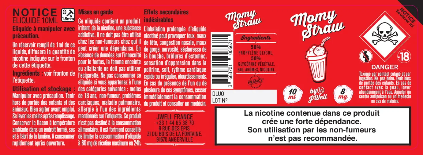 40X114 10ML MOMY STRAW 10ml label-8mg