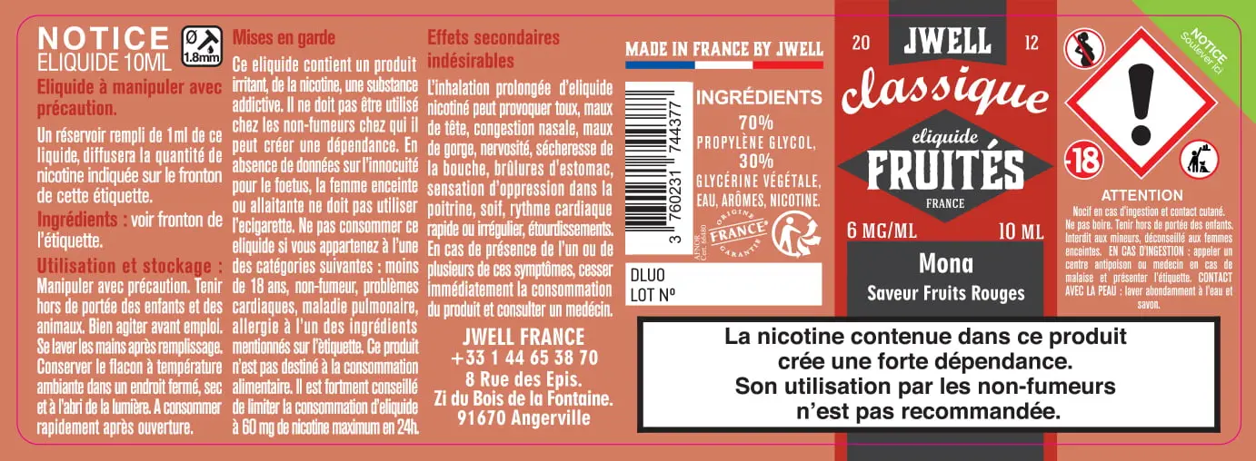 40X114 10ML MONA 10ml_6MG - CLASSIC FRUITES