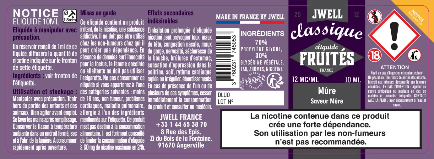 40X114 10ML MURE 10ml_12MG - CLASSIC FRUITES
