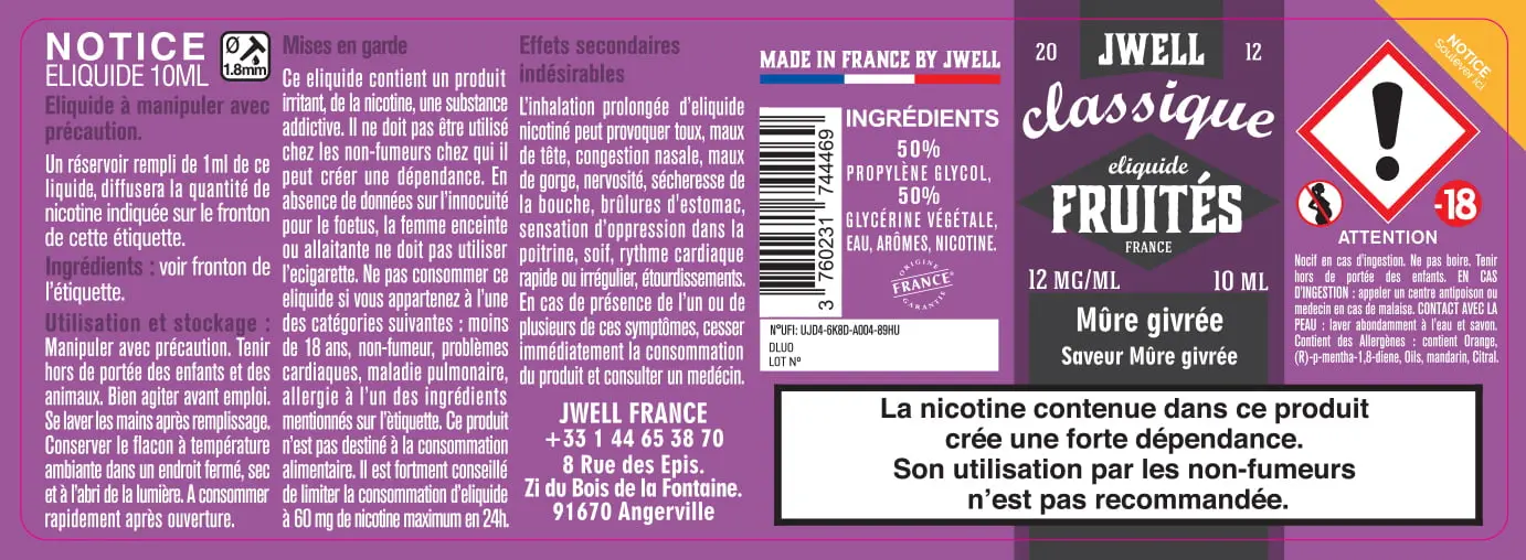40X114 10ML MURE GIVREE 10ML_12MG_CLASSIC FRUITES