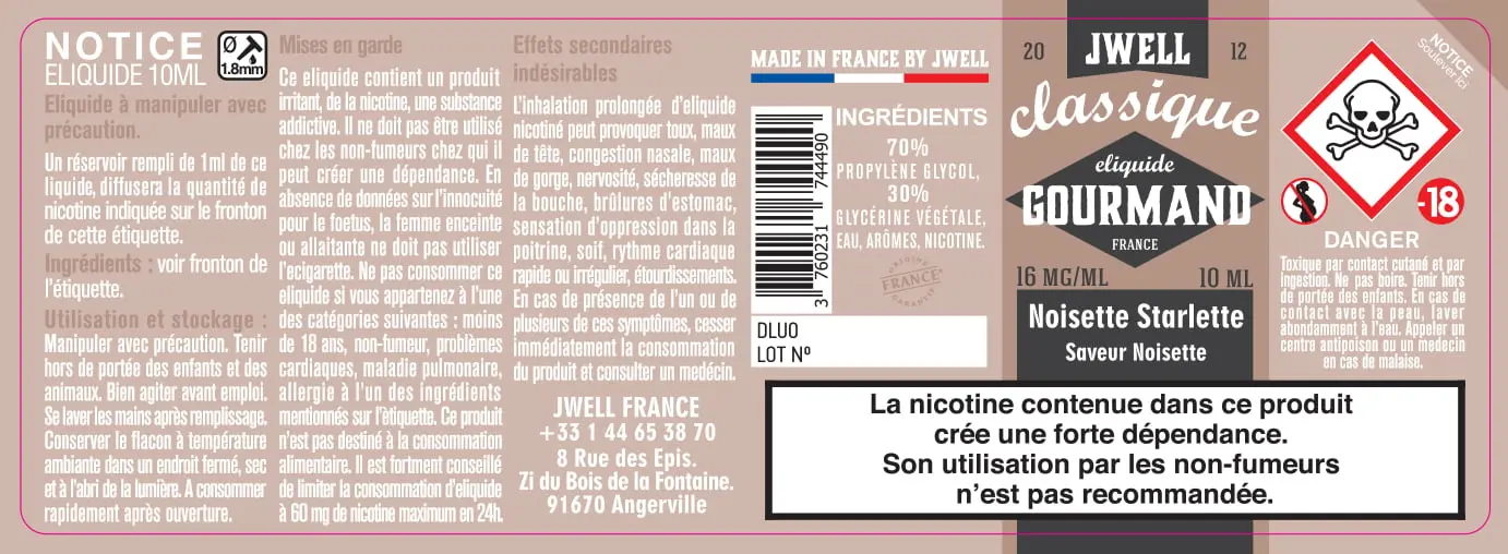 40X114 10ML NOISETTE-STARLETTE-10ml-16mg
