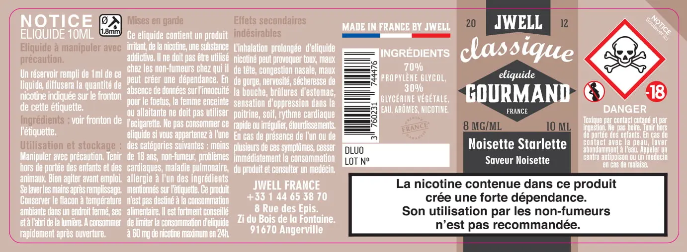 40X114 10ML NOISETTE-STARLETTE-10ml-8mg