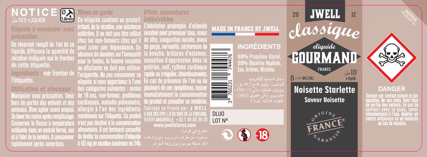 40X114 10ML NOISETTE STARLETTE 10ml ALGERIA-8mg