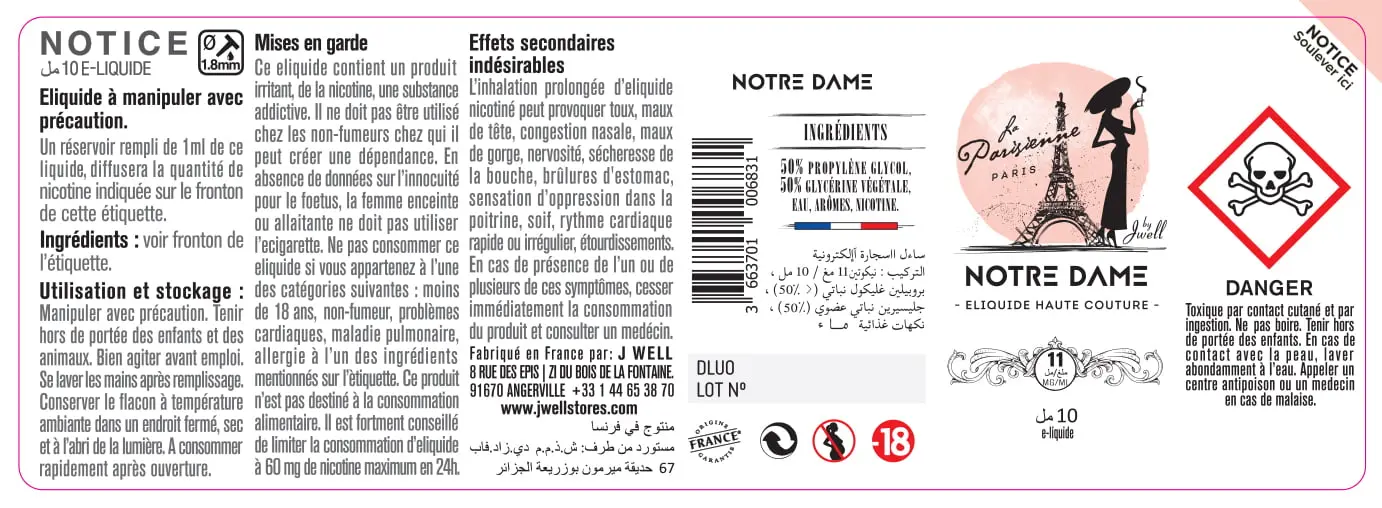 40X114 10ML NOTRE DAME 10ml ALGERIA-11mg