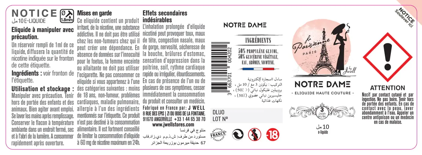 40X114 10ML NOTRE DAME 10ml ALGERIA-3mg