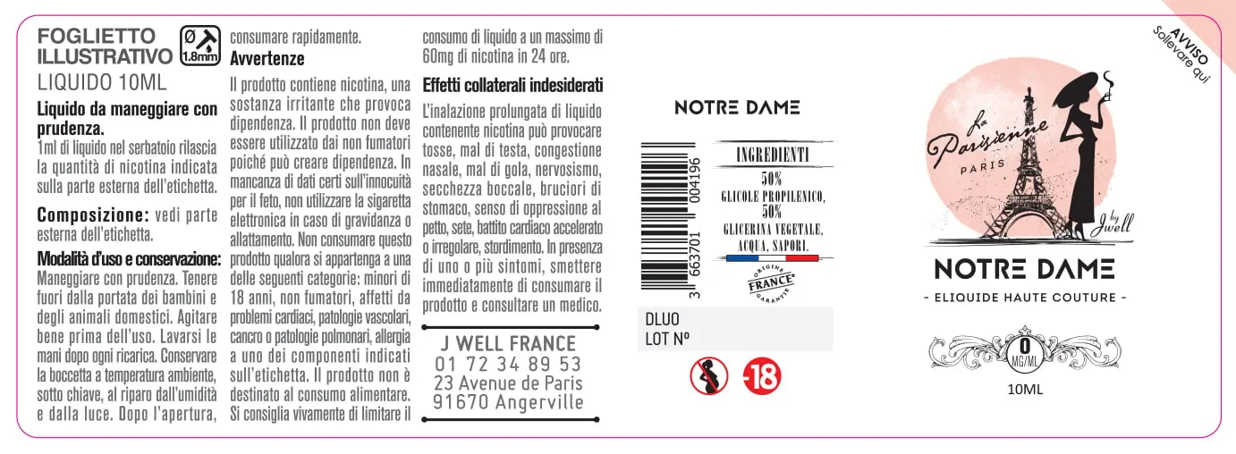 40X114 10ML NOTRE DAME 10ml-IT- 0mg