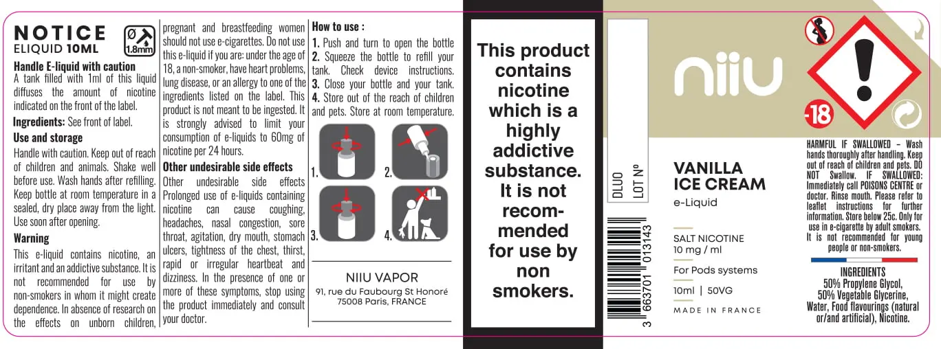 40X114 10ML Niiu Salt 10mg_10ml_UK Vanilla Ice Cream