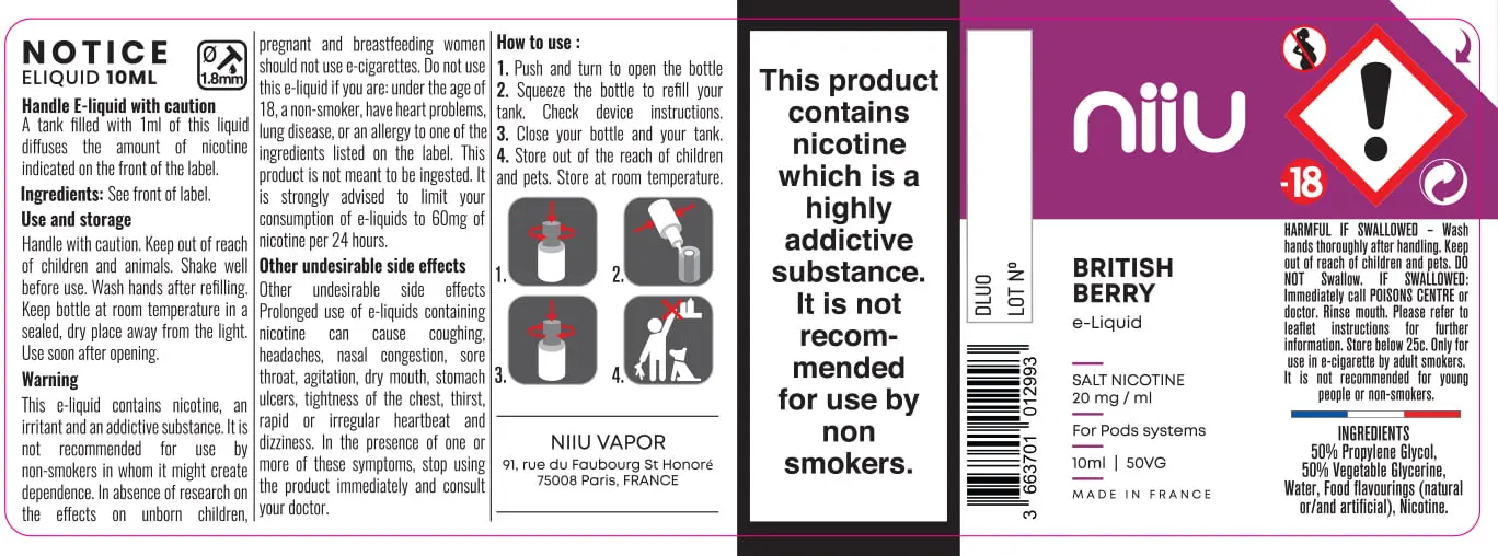 40X114 10ML Niiu Salt 20mg_10ml_UK British Berry