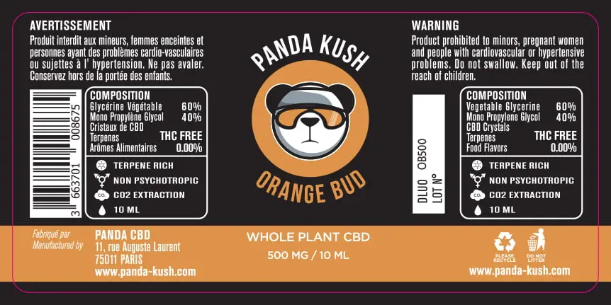33.5X70 10ML ORANGE BUD_Panda Kush_500MG_10ml