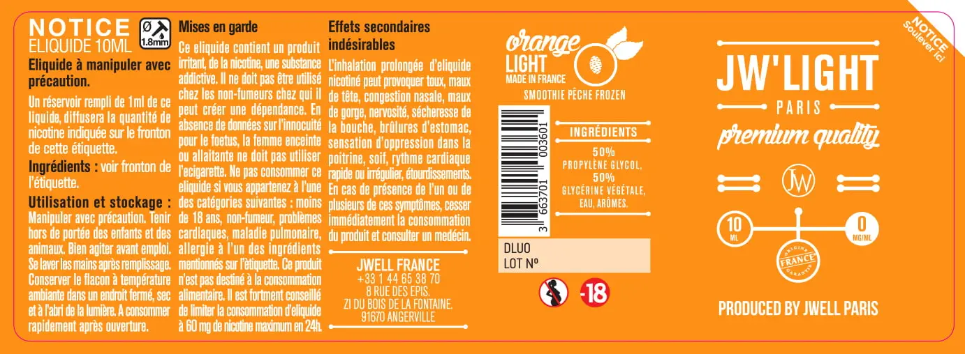 40X114 10ML ORANGE-LIGHT-10ml-0mg