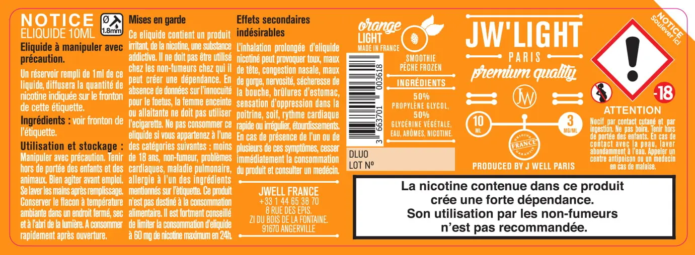40X114 10ML ORANGE-LIGHT-10ml-3mg