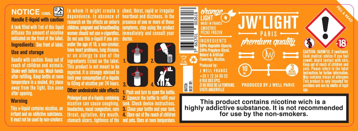 40X114 10ML ORANGE LIGHT 10ml-UK - 3mg