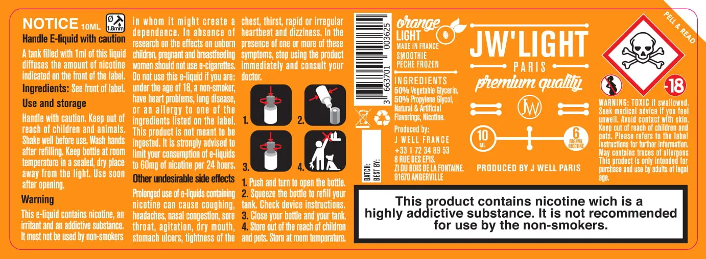 40X114 10ML ORANGE LIGHT 10ml-UK - 6mg