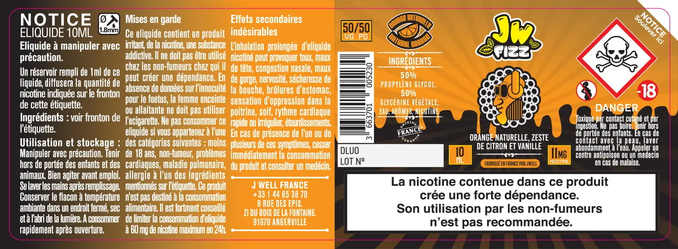 40X114 10ML ORANGE-NATURELLE-10ml-11mg