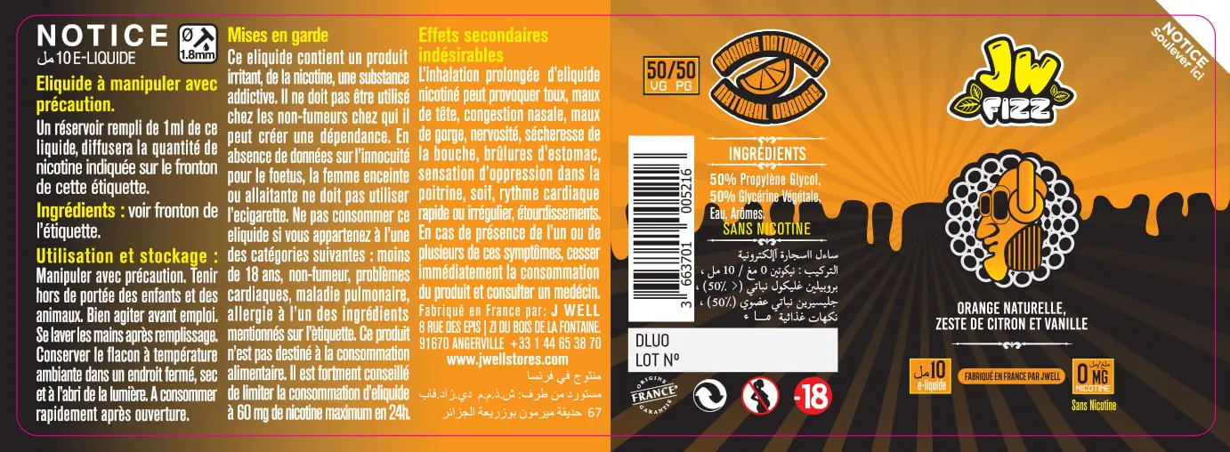 40X114 10ML ORANGE NATURELLE 10ml ALGERIA-0mg