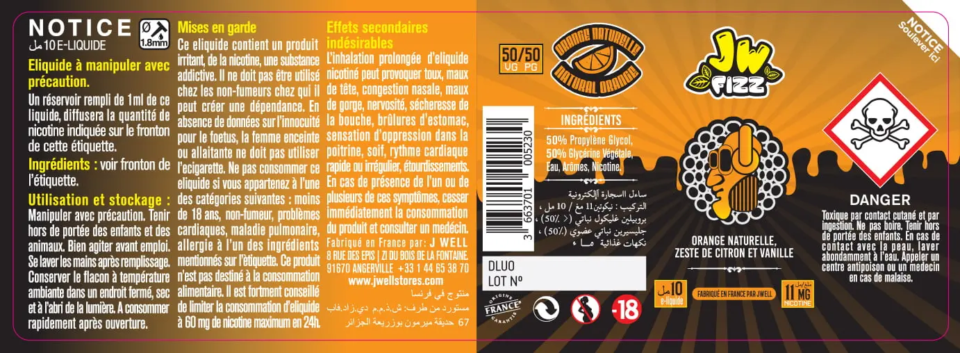40X114 10ML ORANGE NATURELLE 10ml ALGERIA-11mg