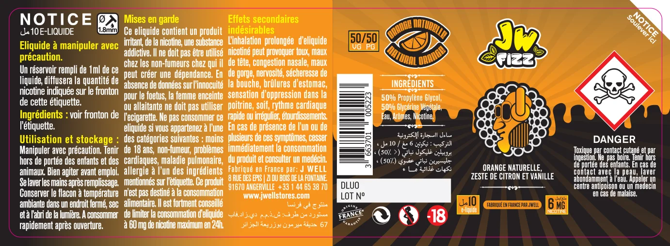 40X114 10ML ORANGE NATURELLE 10ml ALGERIA-6mg