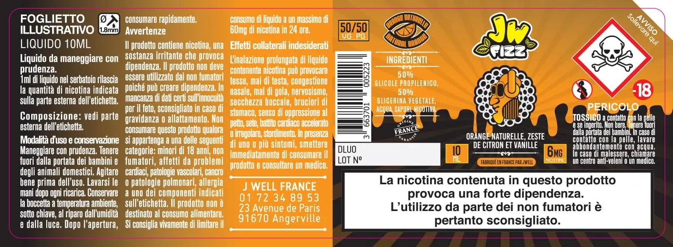 40X114 10ML ORANGE NATURELLE 10ml-IT- 6mg