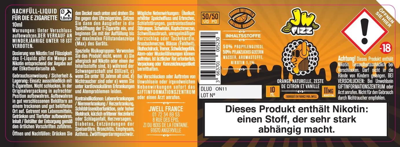 40X114 10ML ORANGE NATURELLE_10ml GERMAN_11mg