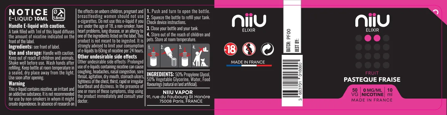 30X125 10ML PASTEQUE-FRAISE_NIIU-Elixir_10ml_0mg_EN