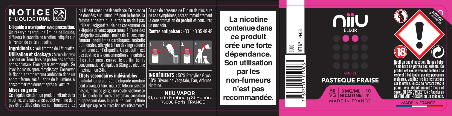 30X125 10ML PASTEQUE-FRAISE_NIIU-Elixir_10ml_3mg_FR