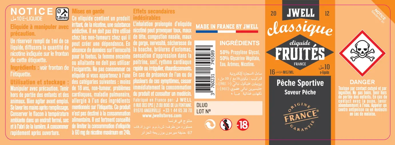 40X114 10ML PECHE SPORTIVE 10ml ALGERIA-16mg