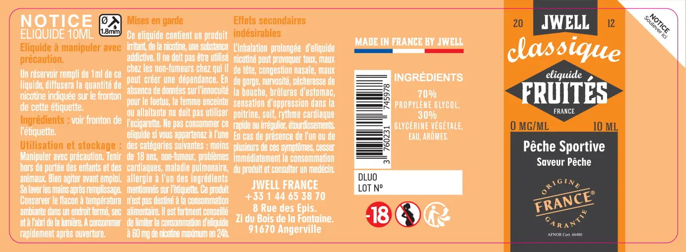 40X114 10ML PECHE SPORTIVE 10ml_0MG - CLASSIC FRUITES (1)