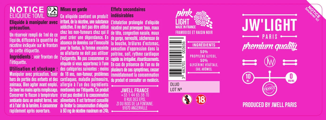 40X114 10ML PINK-LIGHT-10ml-0mg