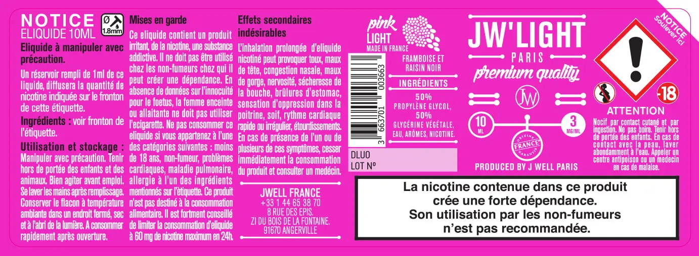 40X114 10ML PINK-LIGHT-10ml-3mg