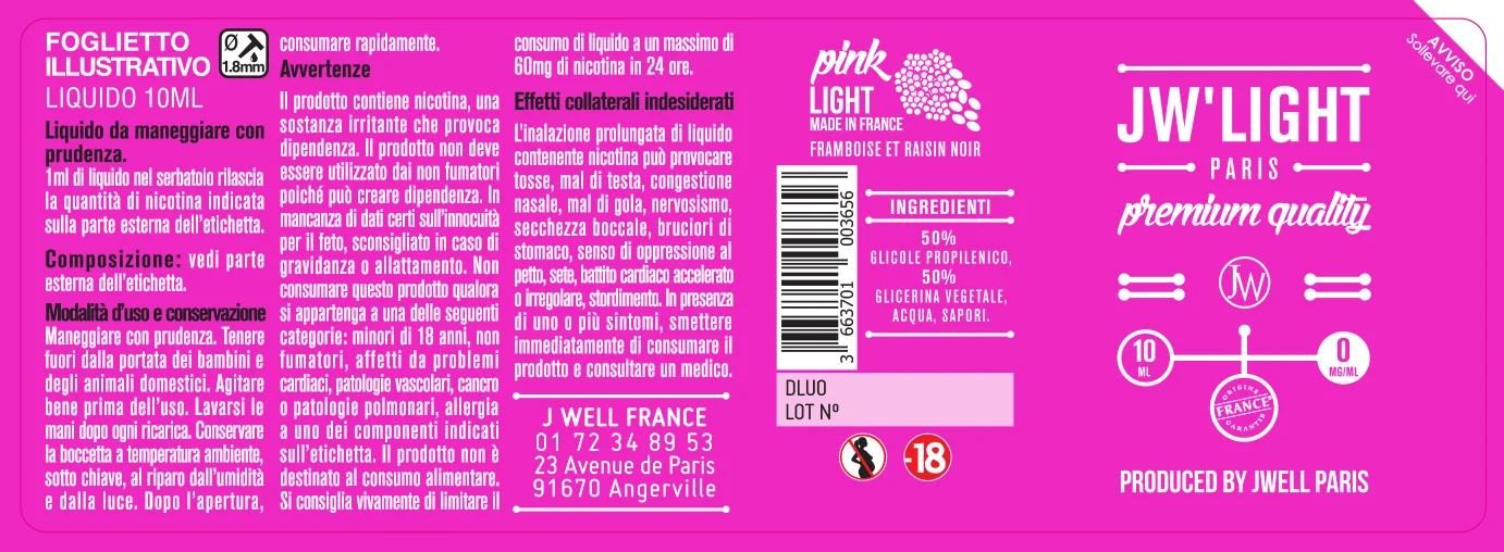 40X114 10ML PINK LIGHT 10ml-IT-0mg