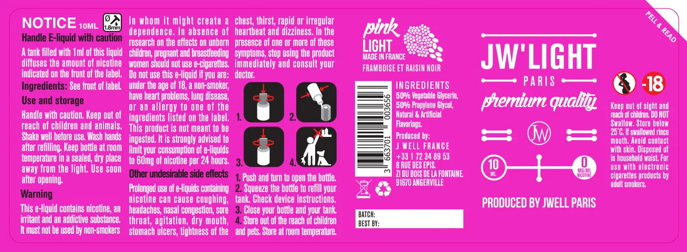 40X114 10ML PINK LIGHT 10ml-UK - 0mg