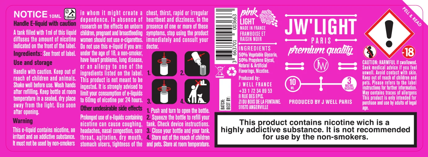 40X114 10ML PINK LIGHT 10ml-UK - 3mg