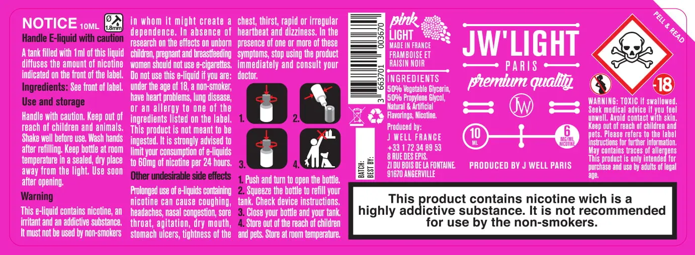 40X114 10ML PINK LIGHT 10ml-UK - 6mg