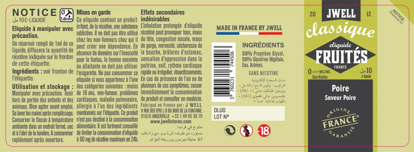 40X114 10ML POIRE 10ml ALGERIA-0mg