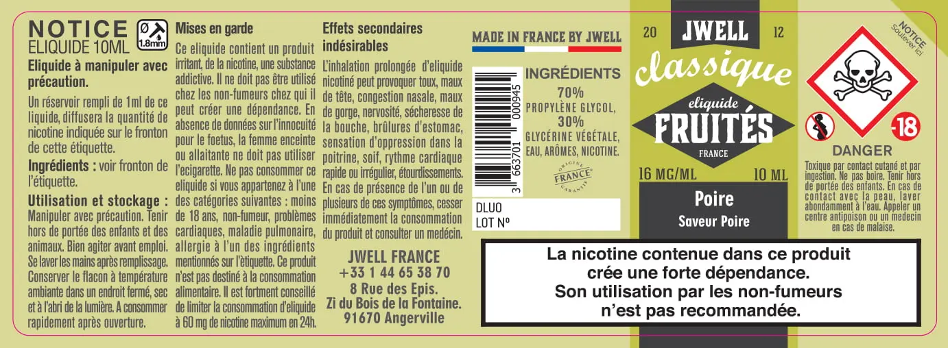 40X114 10ML POIRE 10ml label-16mg