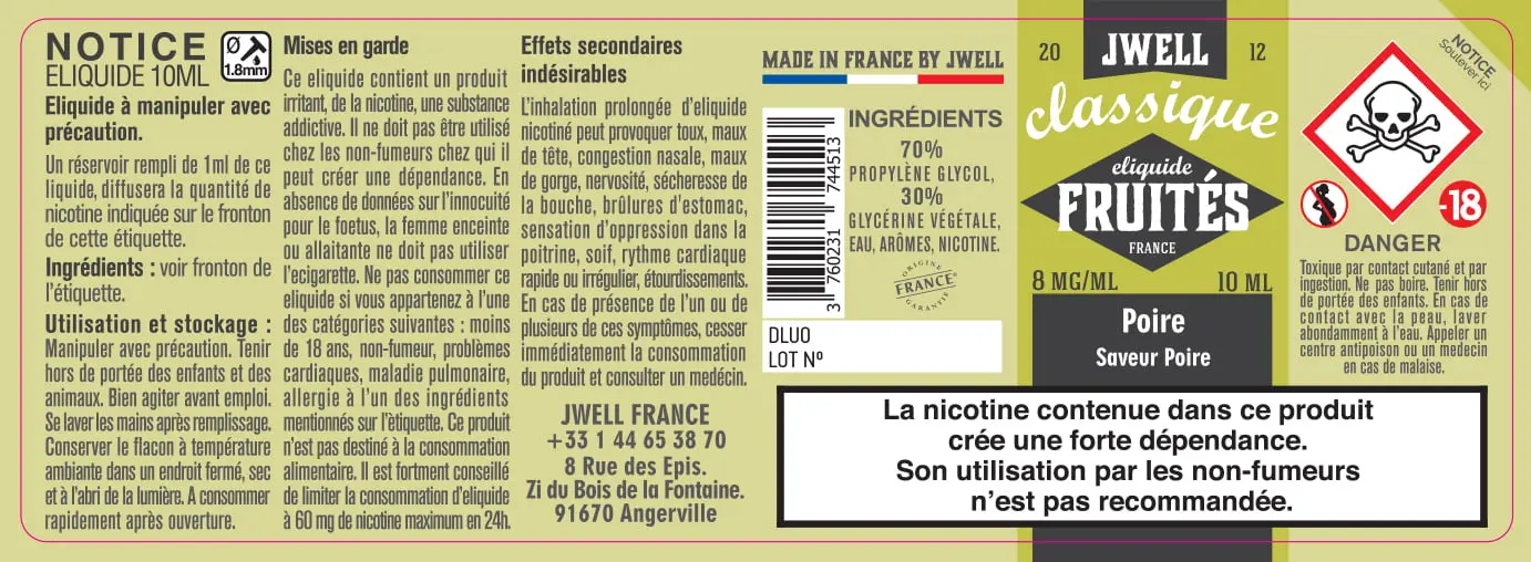 40X114 10ML POIRE 10ml label-8mg