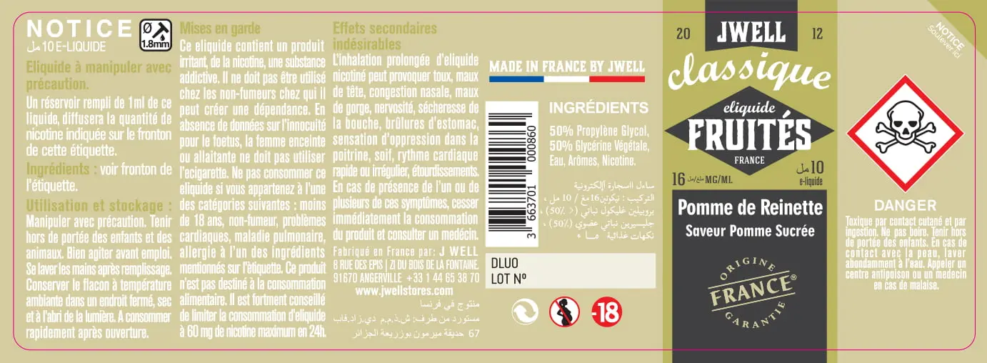 40X114 10ML POMME DE REINETTE 10ml ALGERIA-16mg