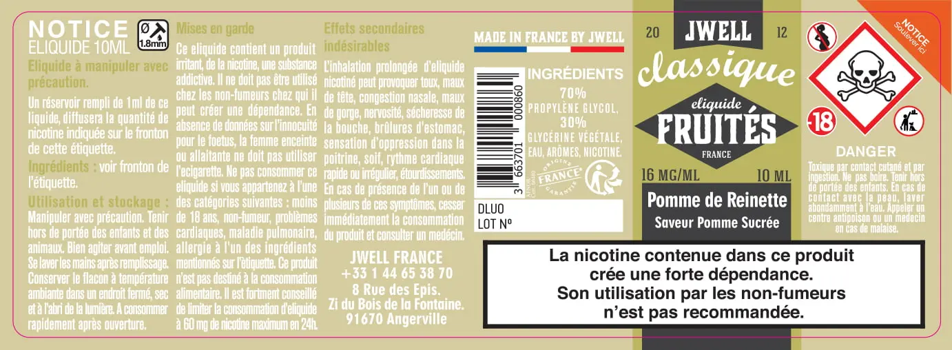 40X114 10ML POMME DE REINETTE 10ml_16mg