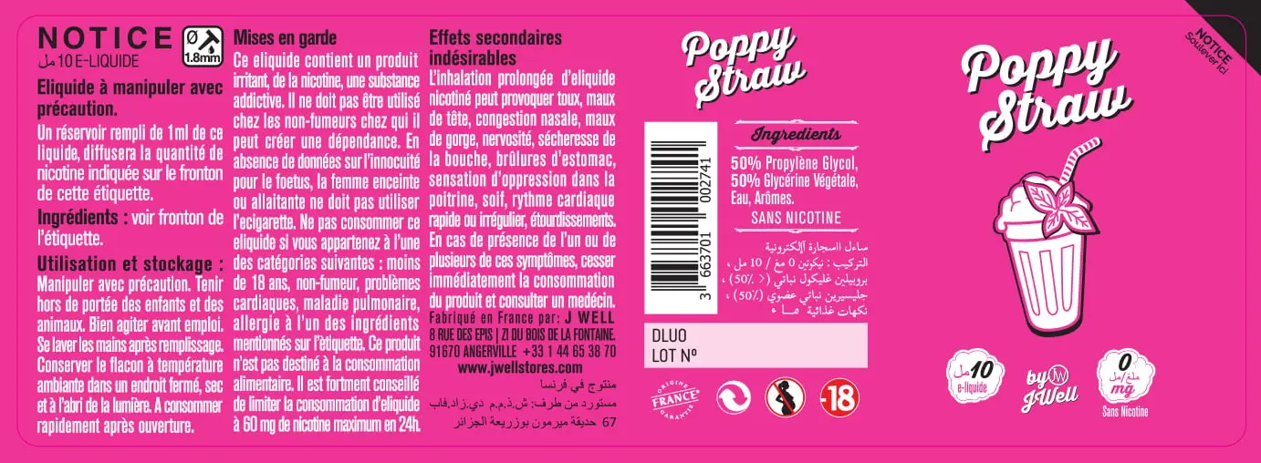 40X114 10ML POPPY STRAW 10ml ALGERIA-0mg