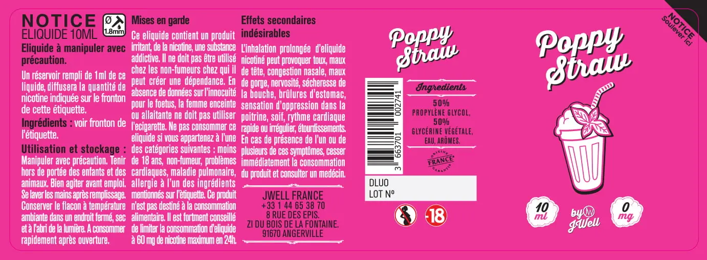 40X114 10ML POPPY STRAW 10ml label-0mg