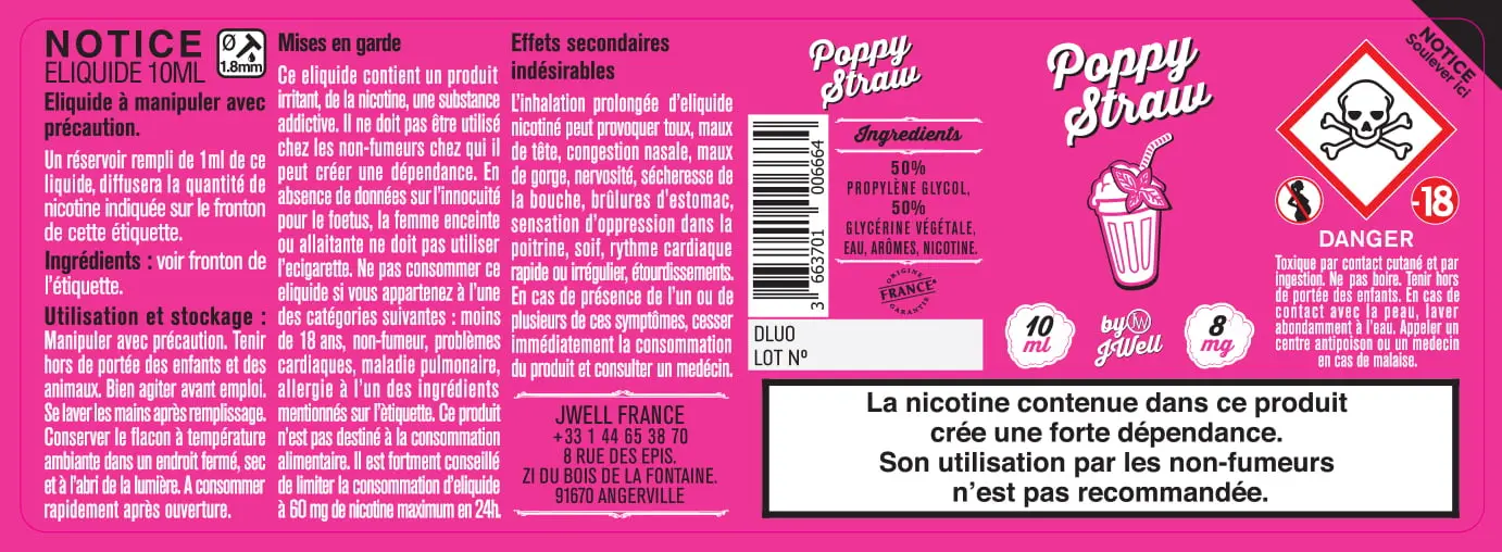 40X114 10ML POPPY STRAW 10ml label-8mg