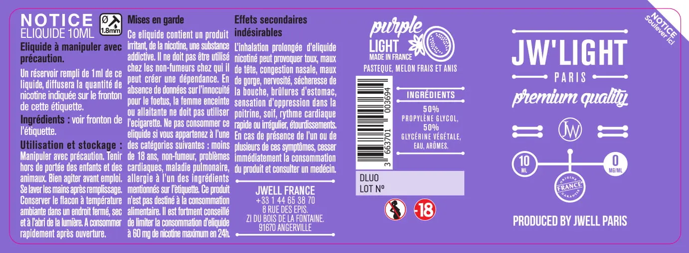 40X114 10ML PURPLE-LIGHT-10ml-0mg