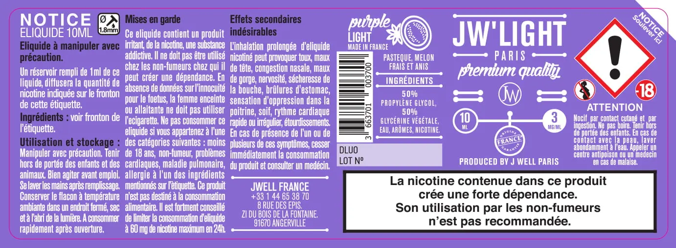 40X114 10ML PURPLE-LIGHT-10ml-3mg