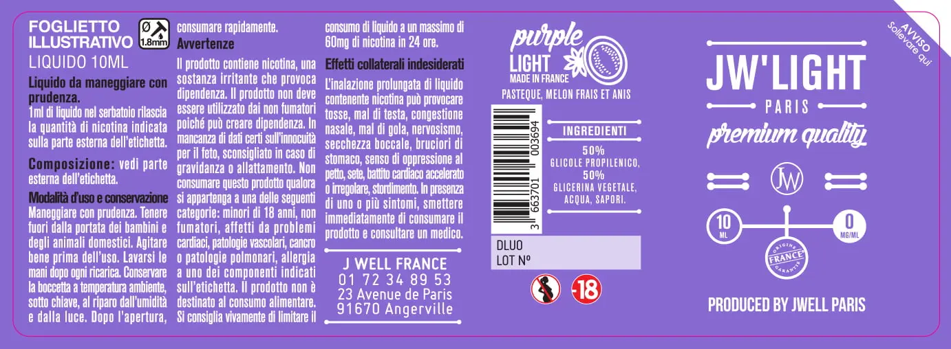 40X114 10ML PURPLE LIGHT 10ml-IT-0mg