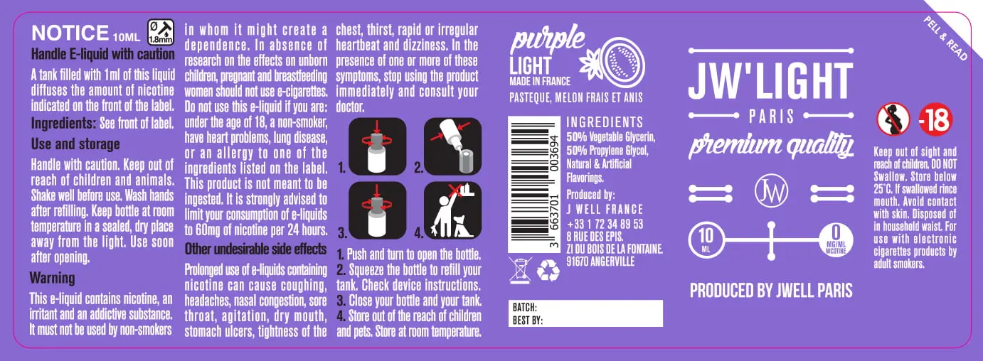 40X114 10ML PURPLE LIGHT 10ml-UK - 0mg