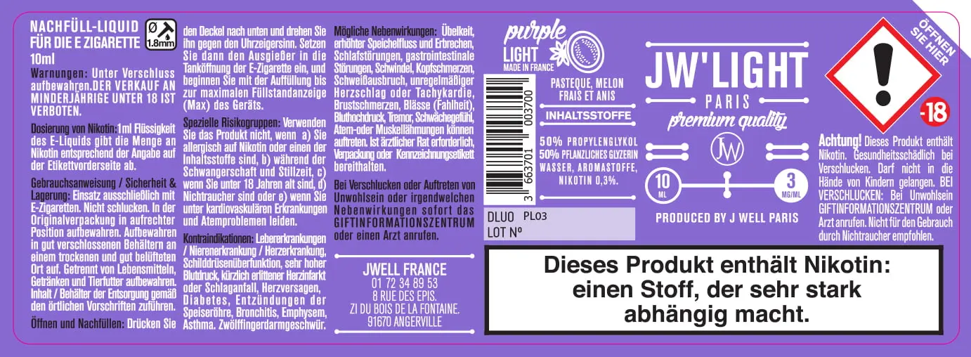 40X114 10ML PURPLE LIGHT_10ml GERMAN_3MG