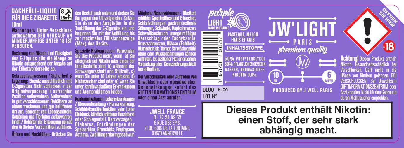 40X114 10ML PURPLE LIGHT_10ml GERMAN_6MG