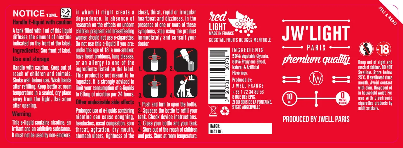 40X114 10ML RED LIGHT 10ml-UK - 0mg