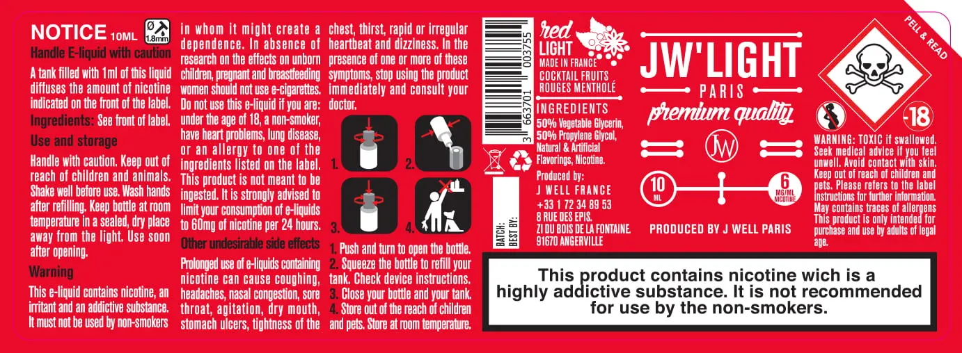 40X114 10ML RED LIGHT 10ml-UK - 6mg